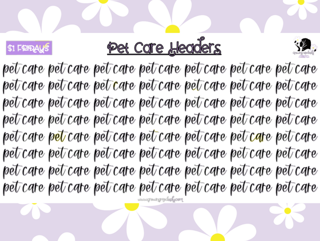 Pet Care Headers