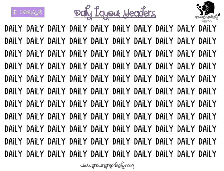 Daily Layout Headers