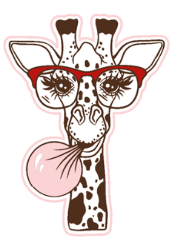 Bubble Gum Giraffe- WATERPROOF STICKER