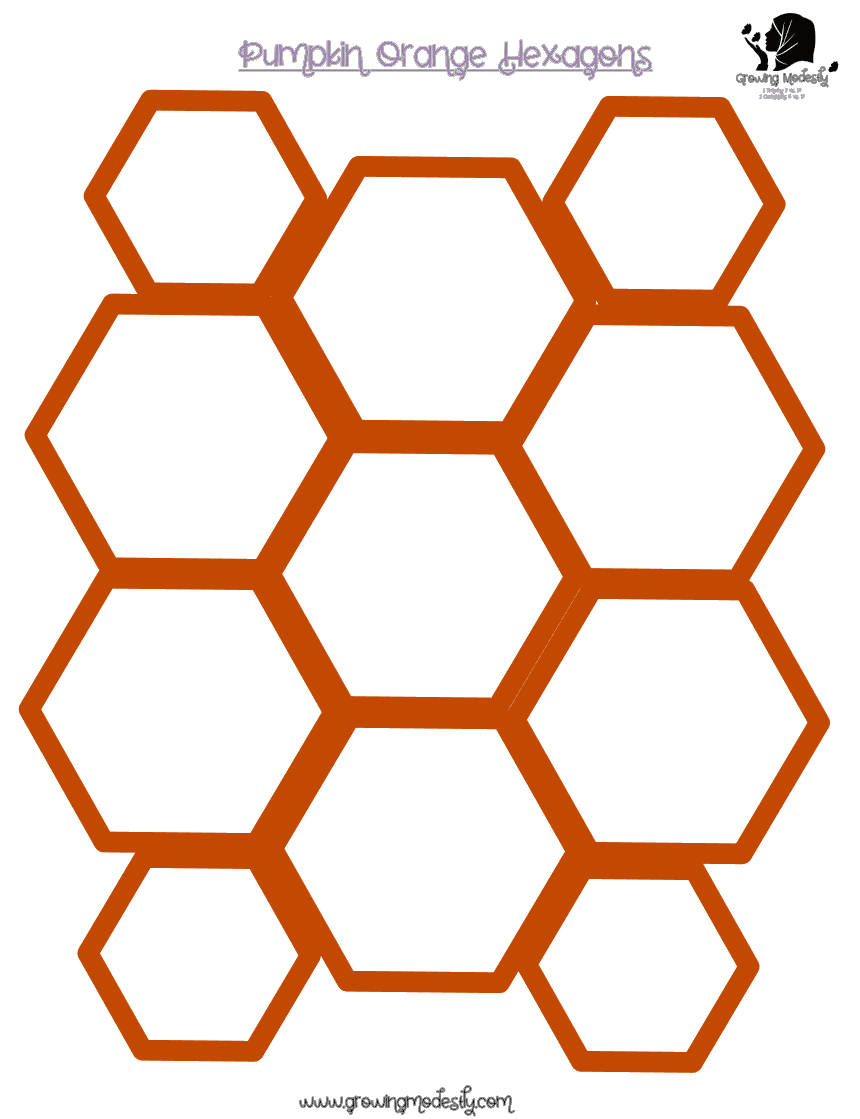 Pumpkin Orange Hexagons
