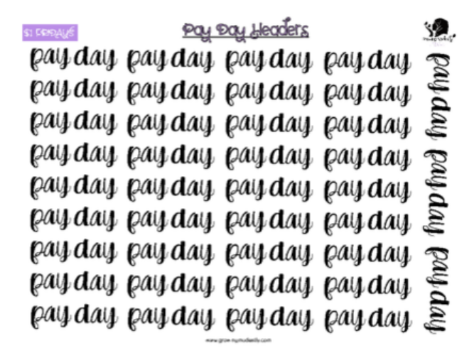 Pay Day Headers