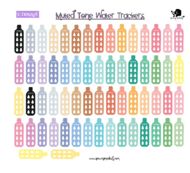 Muted Tone Water Trackers