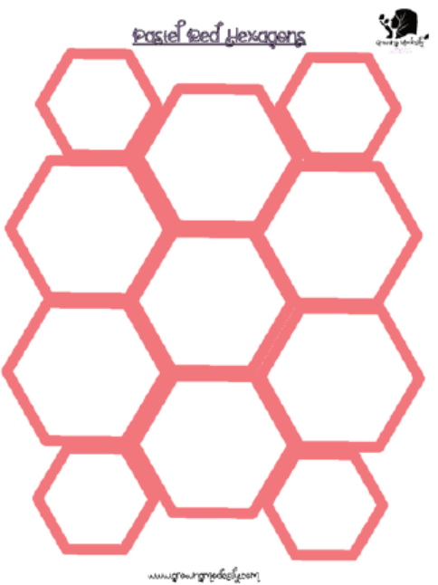 Pastel Red Hexagons
