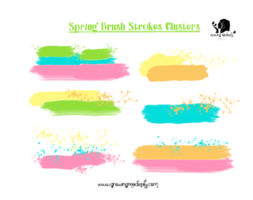 Spring Brush Stroke Clusters