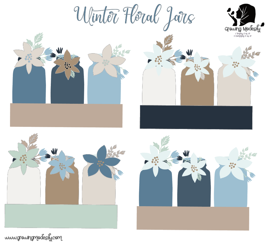 Winter Jar Florals